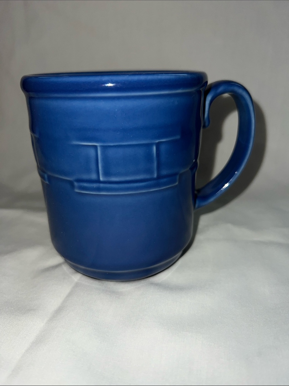 Longaberger Woven Traditions Cornflower Blue Ceramic Mug - EC